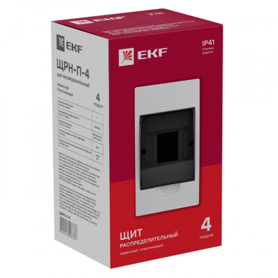 Фотография Щит распред. навесной ЩРН-П- 4 IP41 EKF PROxima, артикул pb40-n-4