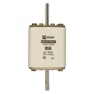 Фотография Плавкая вставка ППН-37 400/80А габарит 2 EKF PROxima, артикул fus-37/400/80