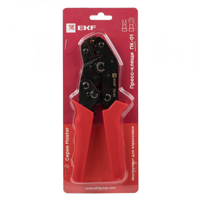 Фотография Пресс-клещи ПК-01 ( 0.25-2.5 мм2 НКИ НВИ)  EKF Master, артикул pk-01-mas