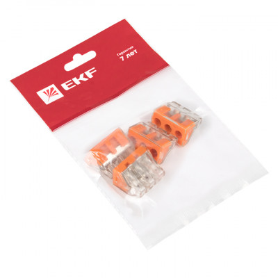 Фотография Клемма СМК 773-173 (с пастой), 3 отверстия, 2,5-6,0 мм2 (уп.4шт.) EKF PROxima, артикул plc-smk-773-173r