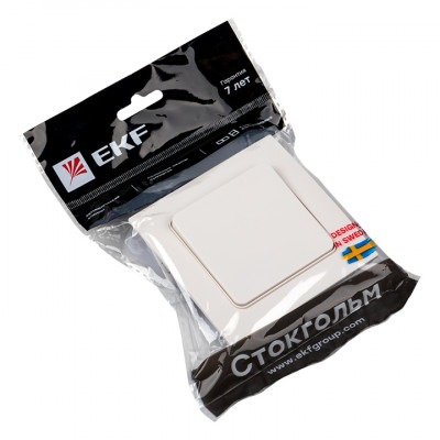 Фотография Стокгольм Выключатель 1-кл. 10А белый EKF PROxima, артикул EXV10-021-10