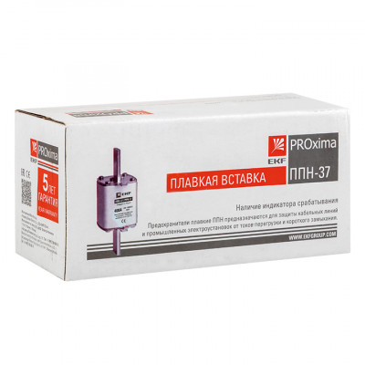 Фотография Плавкая вставка ППН-37 400/160А габарит 2 EKF PROxima, артикул fus-37/400/160