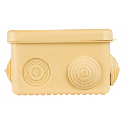 Фотография Коробка распаячная  КМР-030-031 с крышкой (80х80х50) 7 мембранных вводов светлое дерево IP54 EKF PROxima, артикул plc-kmr-030-031-s