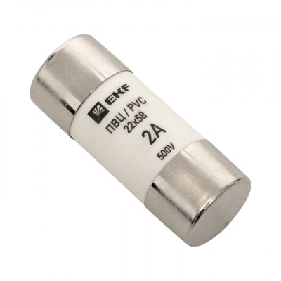 Фотография Плавкая вставка цилиндрическая ПВЦ (22х58)   2А EKF PROxima, артикул pvc-22x58-2
