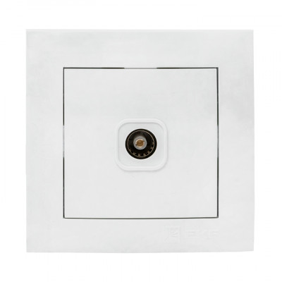 Фотография Валенсия розетка телевизионная 1-местная 75Ом 5-862МГц белая EKF PROxima, артикул EWA00-027-10