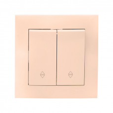 Валенсия выключатель 2-кл. 10А кремовый проходной EKF PROxima