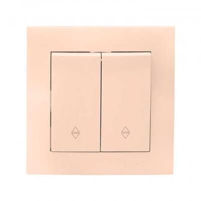 Фотография Валенсия выключатель 2-кл. 10А кремовый проходной EKF PROxima, артикул EWV10-027-20