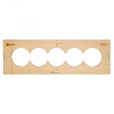 Фотография Шаблон для подрозетников c 5 отв. диам. 82 мм EKF Expert, артикул sh-d82-5