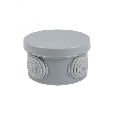 Фотография Коробка распаячная КМР-040-038 с крышкой наружная (65х40) 4 мембранных ввода IP54 розничный стикер EKF PROxima, артикул plc-kmr-040-038-r