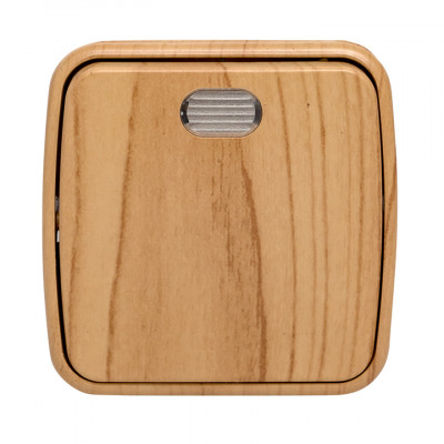 Фотография Выключатель 1-клавишный ОП Минск 10А с индикатором светлое дерево EKF, артикул EGV10-121-30