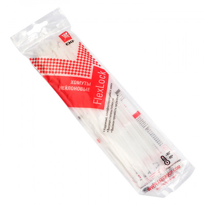 Фотография Хомут P6.6 стандартный (б), 3.6x300 (50шт) FlexLock PROxima, артикул plc-fl-ctsw-3.6x300-r