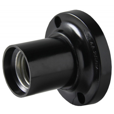 Фотография Патрон карболитовый потолочный Е27 черн. прямой без наклейки EKF PROxima, артикул LHC-E27-sc