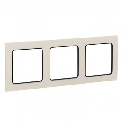 Фотография Стокгольм Рамка 3-местная белая с линией цвета черный EKF PROxima, артикул EZM-G-304-20