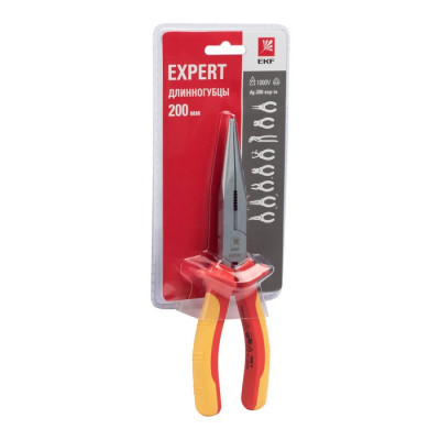 Фотография Длинногубцы Expert 200 мм 1000В EKF PROxima, артикул dg-200-exp-in