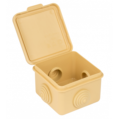 Фотография Коробка распаячная КМР-030-036  пылевлагозащитная, 4 мембранных ввода (65х65х50) светлое дерево EKF PROxima, артикул plc-kmr2-030-036-s