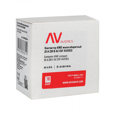 Фотография Контактор КМЭ 30А 400В АС EKF AVERES, артикул ctr-s-30-00-400-av