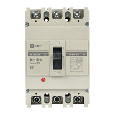 Фотография Выключатель автоматический ВА-99М  250/160А 3P 35кА EKF PROxima, артикул mccb99-250-160m