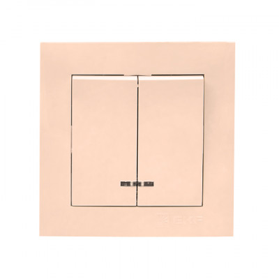 Фотография Валенсия выключатель 2-кл. 10А кремовый с индикатором EKF PROxima, артикул EWV10-123-20