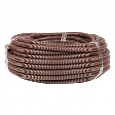 Труба гофрированная ПВХ с протяжкой d16 мм (25 м) темное дерево EKF-Plast