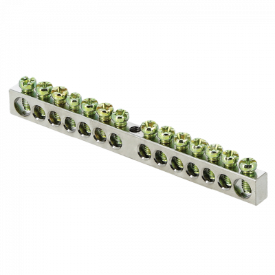 Фотография Шина PEN ноль-земля (6x9мм) 14 отв. цинк крепеж по центру EKF PROxima, артикул sn1-63-14