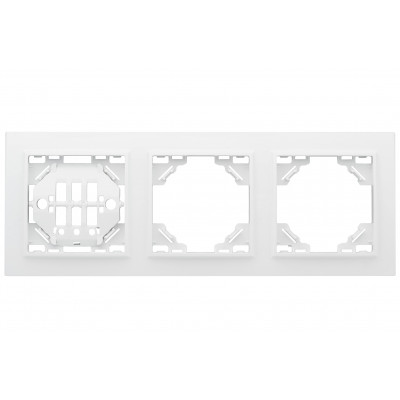 Фотография Минск Рамка 3-местная горизонтальная белая EKF  Basic, артикул ERM-G-303-10