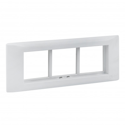 Фотография Рамка+суппорт 6 модулей (3 поста) для парапетного кабельного канала EKF C-Line, артикул sup-6-105-50