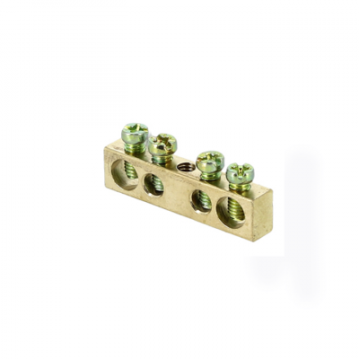 Фотография Шина PEN ноль-земля (6х9мм) 4 отверстия латунь крепеж по центру EKF PROxima, артикул sn0-63-04