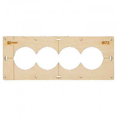 Фотография Шаблон для подрозетников c 4 отв. диам. 72 мм EKF Expert, артикул sh-d72-4
