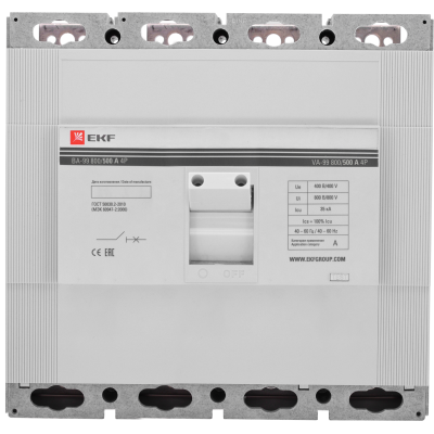 Фотография Выключатель автоматический ВА-99 800/500А 4P 35кА EKF PROxima, артикул mccb99-800-500-4p