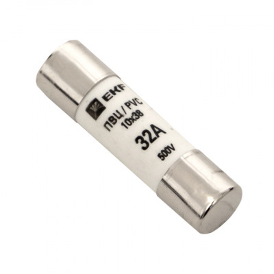 Фотография Плавкая вставка цилиндрическая ПВЦ (10х38)  32А EKF PROxima, артикул pvc-10x38-32