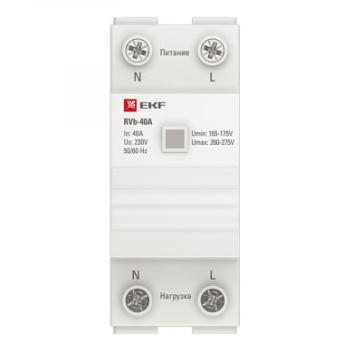 Фотография Реле напряжения (сквозное подкл.) RVb-63A EKF Basic, артикул rvb-63a