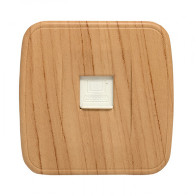 Фотография Розетка RJ-45 1-местная ОП Минск, 1А, 120В, светлое дерево EKF, артикул EGK01-035-30