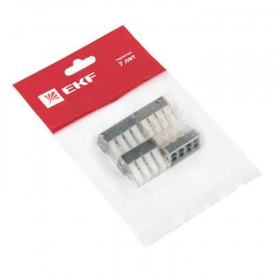 Фотография Строительно-монтажная клемма СМК 773-108 8 отверстий 1,0-2,5мм2 (4шт.) EKF PROxima, артикул plc-smk-108r