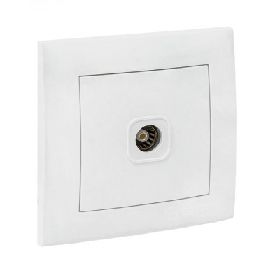 Фотография Валенсия розетка телевизионная 1-местная 75Ом 5-862МГц белая EKF PROxima, артикул EWA00-027-10