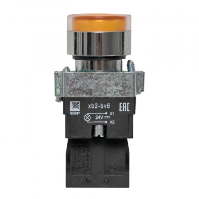 Фотография Кнопка BA51 с подстветкой 24В желтая NO EKF PROxima, артикул xb2-bw51-24