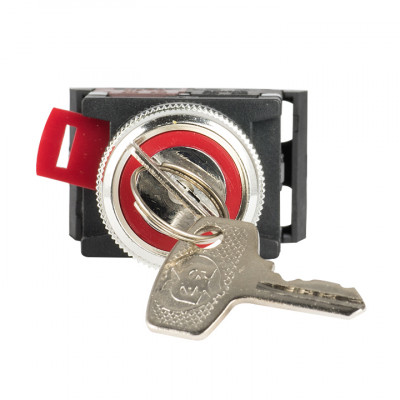 Фотография Переключатель АKS-22 черный c замком возвратный NO+NC EKF PROxima, артикул aks-22