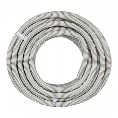 Фотография Труба гофрированная ПВХ с протяжкой d25 мм (25 м) серая EKF-Plast, артикул tg-z-25-25n