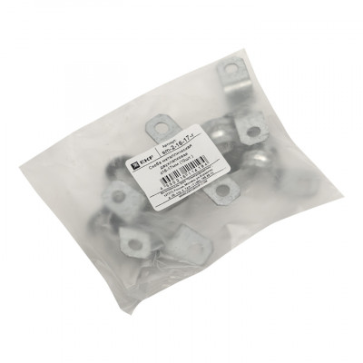 Фотография Скоба металлическая двухлапковая d16-17 мм (10 шт) EKF PROxima, артикул sm-2-16-17-r