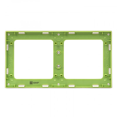 Фотография Стокгольм Рамка 2-местная белая с линией цвета зеленый EKF PROxima, артикул EXM-G-303-20