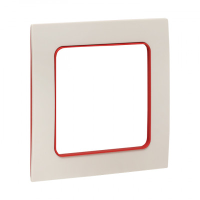 Фотография Стокгольм Рамка 1-местная белая с линией цвета красный EKF PROxima, артикул EXM-G-304-20