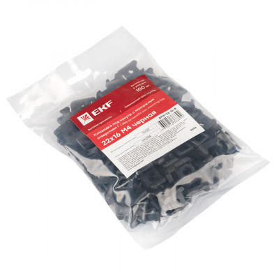 Фотография Площадка под хомуты (22x16) с монтажным отверстием М4 чёрная (100шт.) EKF PROxima, артикул pmo-22-16-b