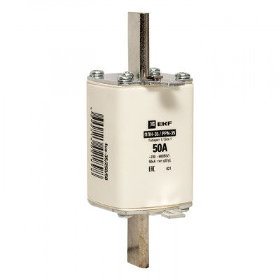 Фотография Плавкая вставка ППН-35 250/ 50А габарит 1 EKF PROxima, артикул fus-35/250/50