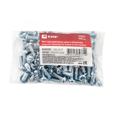 Фотография Винт для крепления шины к изолятору на DIN-рейку (100 шт) EKF PROxima, артикул sfb-d