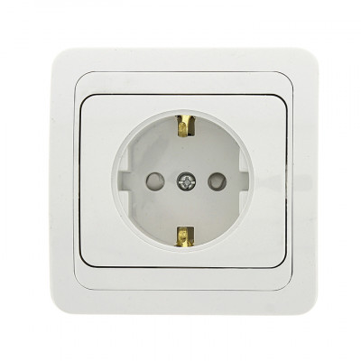 Фотография Лондон Розетка 1-местная с заземлением 16А белая с защ. штор. EKF PROxima, артикул EER16-028-100