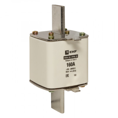 Фотография Плавкая вставка ППН-39 630/160А габарит 3 EKF PROxima, артикул fus-39/630/160