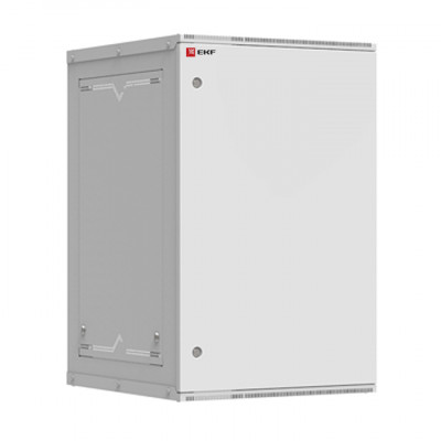 Фотография Шкаф телекоммуникационный настенный разборный 18U (600х650) дверь металл, Astra серия EKF PROxima, артикул ITB18M650D