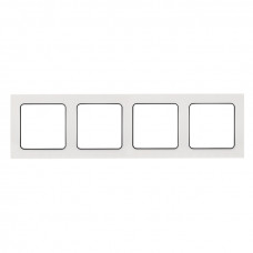 Стокгольм Рамка 4-местная белая с линией цвета черный EKF PROxima