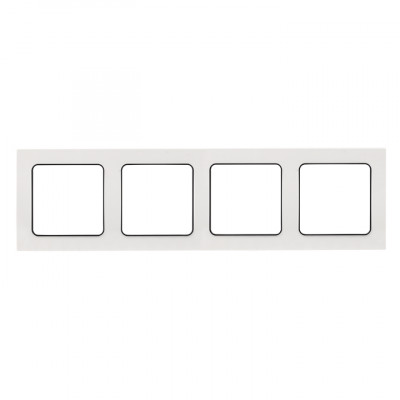 Фотография Стокгольм Рамка 4-местная белая с линией цвета черный EKF PROxima, артикул EZM-G-305-20