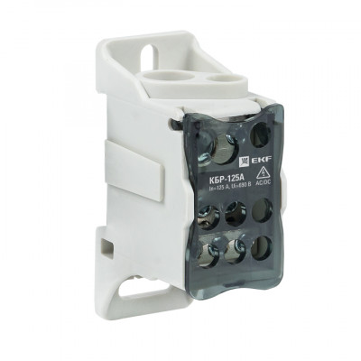 Фотография Блок распределительный КБР на DIN-рейку и монтажную панель 125A EKF PROxima, артикул plc-kbr125