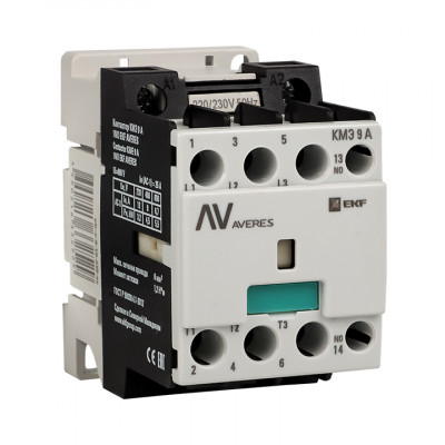Фотография Контактор КМЭ 9А 1NO 230В АС EKF AVERES, артикул ctr-s-9-10-230-av